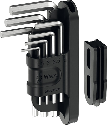 סט מפתחות אלן משושה Hex-Plus מודולרי עם 8 חלקים וגימור כרום.