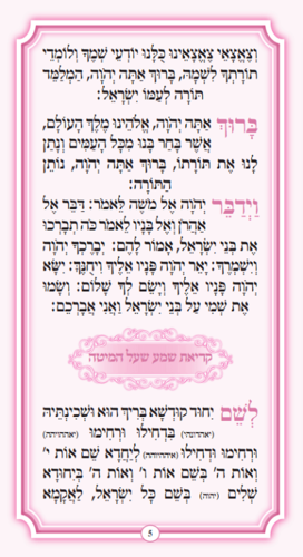 ברכות השחר עם קריאת שמע-ורוד