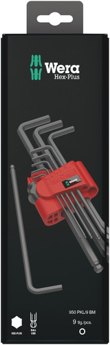סט מפתחות אלן כדורי Hex-Plus בגימור שחור BlackLaser הכולל 9 חלקים במידות מ