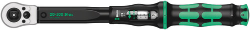 ידית מומנט ראצ'ט Click-Torque C 2 מתכווננת כיוון כפול במידה 1/2 מרובע, טווח 20-100 Nm.