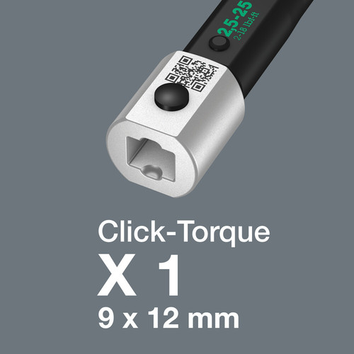 ידית מומנט Click-Torque X 1 לראשים מתחלפים במידה 9x12 מ