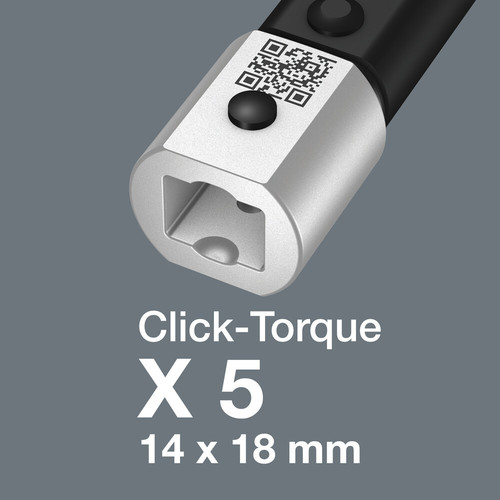 ידית מומנט לראשים מתחלפים מסדרת Click-Torque X 5 במידת חיבור 14x18 מ
