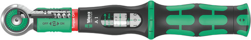 מפתח מומנט ראצ'ט Safe-Torque A 1 עם חיבור 1/4 מרובע וטווח הידוק של 2-12 Nm.