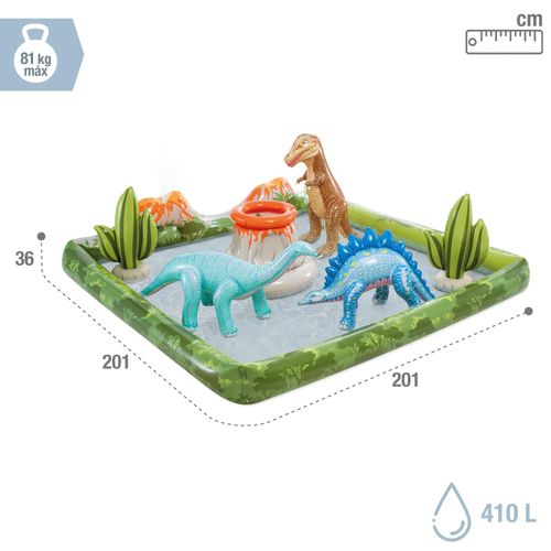 בריכת פעילות מתנפחת פארק הדינוזאורים עם משחקי טבעת וכדורים 56132