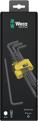 סט מפתחות אלן כדורי אינצ'י עם 9 חלקים בגימור BlackLaser.