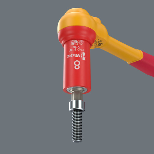 סט ביט בוקסות Torx ואלן VDE מבודדות עם 11 חלקים וחיבור 3/8 מרובע, הכולל מנגנון HF (פונקציית החזקה ייעודית holding function).
