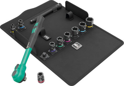 סט ראצ'ט ובוקסות Zyklop Comfort 3/8 עם 11 חלקים בנרתיק טקסטיל.