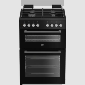תנור דו תאי משולב כיריים גז 60 ס"מ דגם KFDM62129BB בקו BEKO שחור