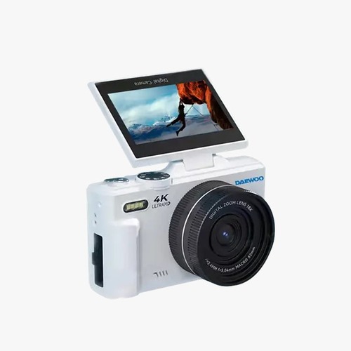 מצלמה דיגיטלית עם מסך מתכוונן DAEWOO DA-6480 4K 64MP WIFI לבן