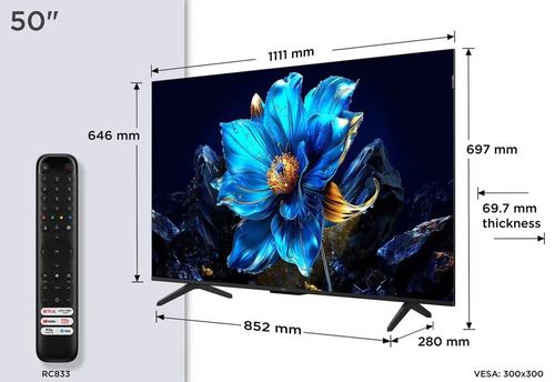 מסך TV TCL 50 GOOGLE 4K 50P7K