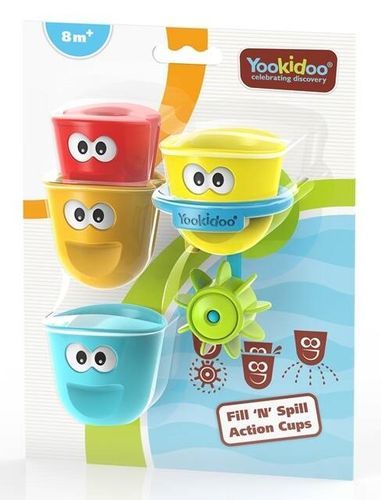 צעצוע אמבט כוסות פעילות וגלגלת מבית יוקידו