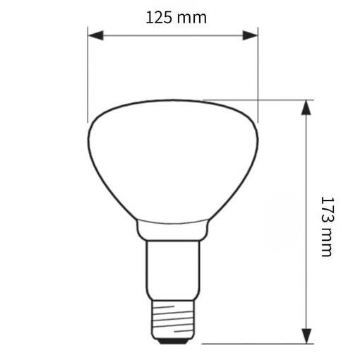 נורת רפלקטור שקוף לחימום מזון 250W אינפרא אדום
