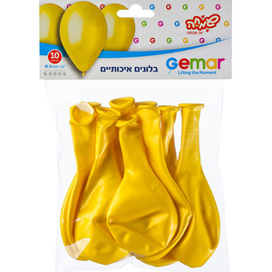 בלונים בצבע צהוב לימון מטאלי \ כל צבע אחר 10 יח