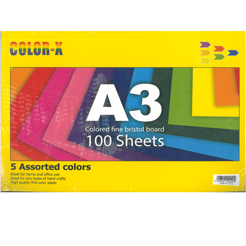 100 בריסטול צבעוני מעורב צבעים A3