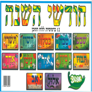 12 כרטיסיות חודשי השנה ללוח תוכן/אפונה