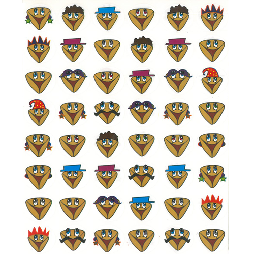 מדבקות עגולות אוזני המן מצויר עם פרצופים