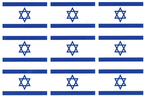10 דפי מדבקות- דגל גדול/ע.ה.