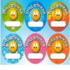 36 מדבקות דש מתחילים בחיוך /אפונה