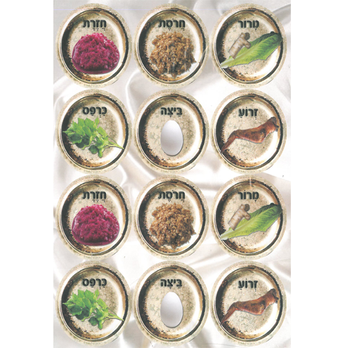 36 סטים מדבקות סימני קערת הסדר/ריטרם