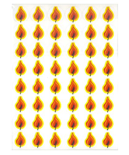 10 דפי מדבקות שלהבות/ע.ה.
