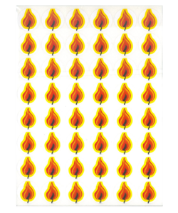10 דפי מדבקות שלהבות/ע.ה.
