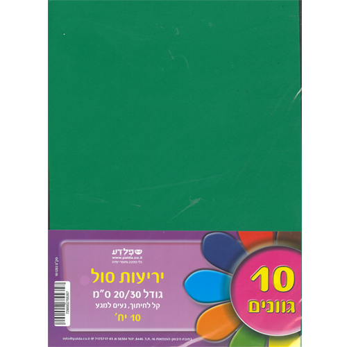 10 דפי סול צבעוני בגוונים שונים/ A4