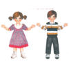 ערכת דמויות ילד וילדה/גן לי