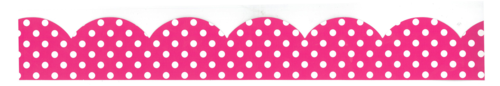 18 פסי קישוט ורוד פוקסיה עם נקודות לבנות