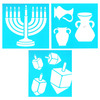 מארז 3 שבלונות: חנוכיה סביבונים וכדים/ 20*20 ס"מ