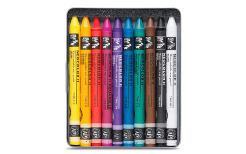 סט 10 צבעי שעווה מסיסים במים NEO-COLOR קארנד'אש