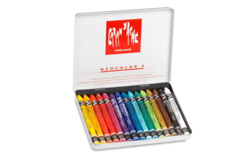 סט 15 צבעי שעווה מסיסים במים NEO-COLOR קארנד'אש