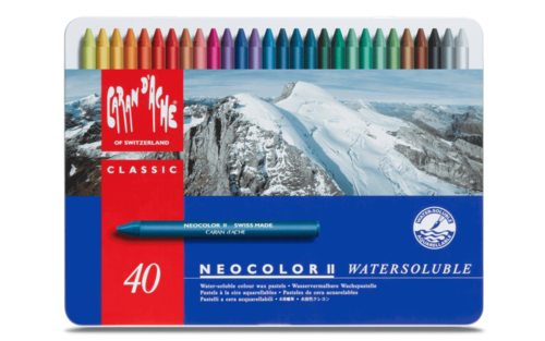 סט 40 צבעי שעווה מסיסים במים NEO-COLOR קארנד'אש