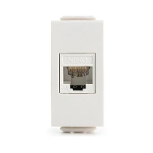 שקע מחשב לא מסוכך RJ45 CAT6A UTP, לבן 1M ניסקו סוויץ' Nisko