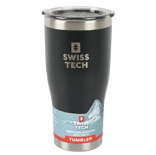 כוס שתייה תרמית 591 מ"ל שחורה Swiss+Tech ST071007