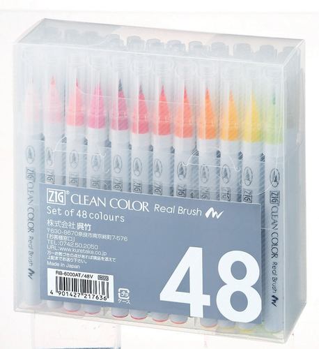 זיג טוש מכחול CLEAN COLOR סט 48