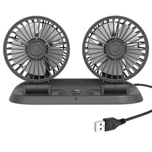 זוג מאווררים לרכב בחיבור USB להתקנה על הדשבורד | 2 מהירויות 