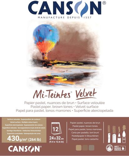 בלוק נייר לפסטל A4 קנסון  Mi-Teintes Velvet - חום (430 גרם)