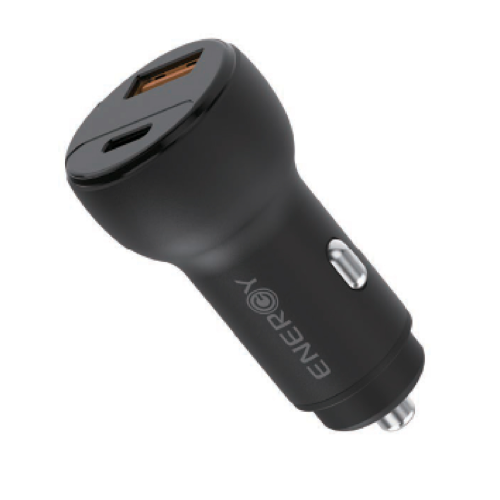   מטען רכב עם כבל | USB-C 65W + USB-A | ENERGY Swift