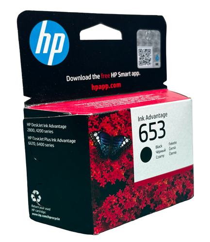 ראש דיו מקורי שחור HP 653