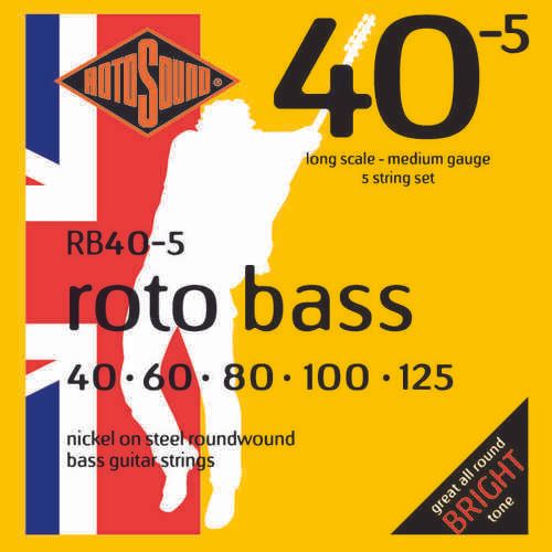 סט 5 מיתרים ניקל לבס ROTOSOUND RB40-5 0.40-1.25