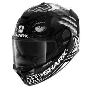 קסדה שארק שחור לבן מט SHARK SPARTAN GT CARBON