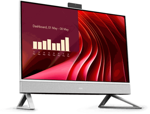 מחשב הכל באחד Dell 24 AIO EC24250 Intel Core 7 150U / 16GB RAM / 1TB SSD / Windows 11 Pro - Pearl White