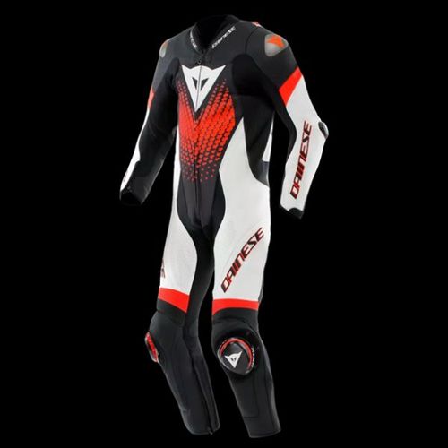 חליפת רכיבה עור חלק אחד דיינז שחור לבן אדום – DAINESE LAGUNA SECA 6  1PCS
