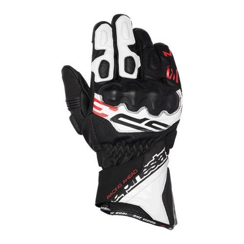 כפפות רכיבה עור אלפינסטארס שחור לבן ALPINESTARS SP-3