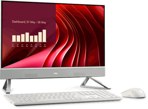 מחשב הכל באחד מסך מגע Dell 24 AIO EC24250 Intel Core 7 150U / 16GB RAM / 1TB SSD / Windows 11 Pro - Pearl White