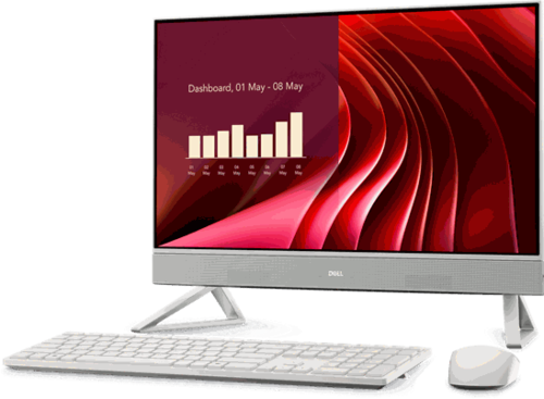 מחשב הכל באחד מסך מגע Dell 24 AIO EC24250 Intel Core 7 150U / 16GB RAM / 1TB SSD / Windows 11 Pro - Pearl White