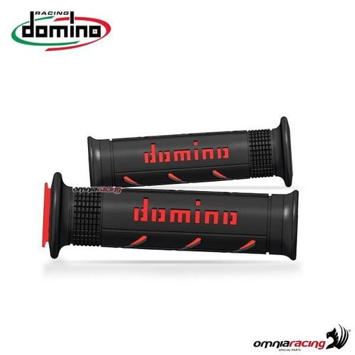 גריפים לאופנוע ספורט דומינו שחור/אדום – GRIPS DOMINO RACING MOTO GP A250