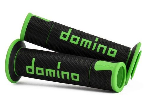 גריפים לאופנוע ספורט דומינו שחור/ ירוק – GRIPS DOMINO RACING MOTO GP A450