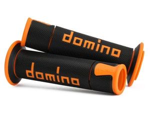 גריפים לאופנוע ספורט דומינו שחור/כתום – GRIPS DOMINO RACING MOTO GP A450