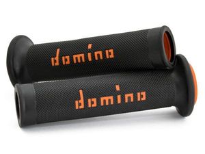 גריפים לאופנוע ספורט דומינו שחור/כתום – GRIPS DOMINO RACING MOTO GP
